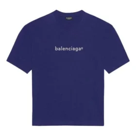 Balenciaga SS21 heren-T-shirt met logo-opdruk in de vorm van het alfabet, korte mouwen, blauw 612966TIV545400