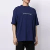 Balenciaga SS21 heren-T-shirt met logo-opdruk in de vorm van het alfabet, korte mouwen, blauw 612966TIV545400
