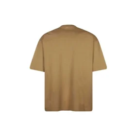 Balenciaga SS21 heren T-shirt met losse pasvorm, ronde hals, geborduurd alfabetlogo en korte mouwen, kaki 612966TJV879504