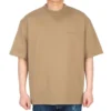 Balenciaga SS21 heren T-shirt met losse pasvorm, ronde hals, geborduurd alfabetlogo en korte mouwen, kaki 612966TJV879504