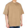 Balenciaga SS21 heren T-shirt met losse pasvorm, ronde hals, geborduurd alfabetlogo en korte mouwen, kaki 612966TJV879504