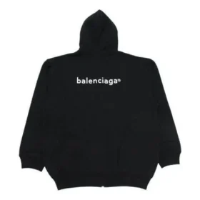 Balenciaga SS21 herenjas met rits en lange mouwen, zwart 641659TIV551070