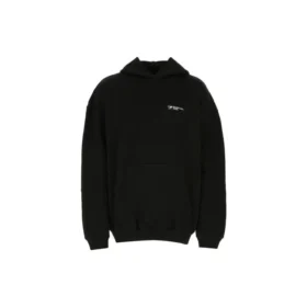 Balenciaga SS21 katoenen heren-hoodie met lange mouwen, groot, zwart 620973TKV871070