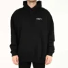 Balenciaga SS21 katoenen heren-hoodie met lange mouwen, groot, zwart 620973TKV871070