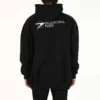 Balenciaga SS21 katoenen heren-hoodie met lange mouwen, groot, zwart 620973TKV871070