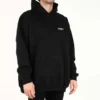 Balenciaga SS21 katoenen heren-hoodie met lange mouwen, groot, zwart 620973TKV871070