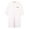 Balenciaga SS21 katoenen T-shirt met logo, ronde hals en korte mouwen voor heren, wit 641655TJV879040