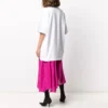 Balenciaga SS21 katoenen T-shirt met logo, ronde hals en korte mouwen voor heren, wit 641655TJV879040