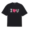 Balenciaga SS21 Love T-shirt met korte mouwen voor heren, zwart 612966TJVL51070