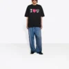 Balenciaga SS21 Love T-shirt met korte mouwen voor heren, zwart 612966TJVL51070