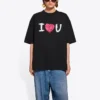 Balenciaga SS21 Love T-shirt met korte mouwen voor heren, zwart 612966TJVL51070