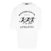 Balenciaga SS21 marathon-hardloopshirt met printpatroon en logo voor heren, korte mouwen, wit 641614TJVK69040