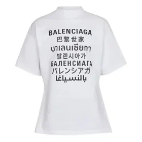 Balenciaga SS21 Word-shirt met korte mouwen voor heren, wit 641613TJVI59040