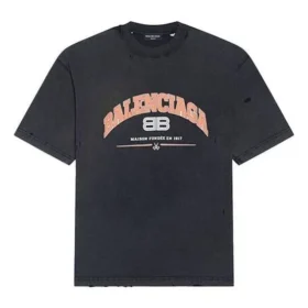 Balenciaga T-shirt, medium pasvorm “Zwart” 612966TLVJ11074