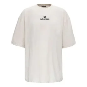 Balenciaga-T-shirt met alfabetlogo, korte mouwen, grijs/wit, heren 641614TJVA99054