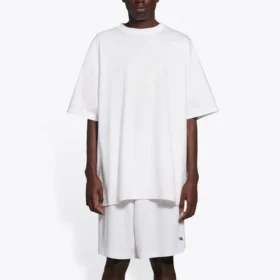 Balenciaga T-shirt met lachend gezicht, korte mouwen, wit, heren 651795TKV769140
