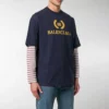 Balenciaga-T-shirt met logo, ronde hals en korte mouwen voor heren, marineblauw 535622TAV044128