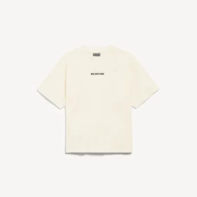 Balenciaga T-shirt voor dames met medium pasvorm en ‘Back’-motief in crème