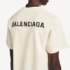 Balenciaga T-shirt voor dames met medium pasvorm en ‘Back’-motief in crème