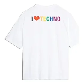 Balenciaga Tech T-shirt met korte mouwen voor heren, wit 556133TDV209000