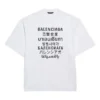 Balenciaga-trui met tekstprint, ronde hals en korte mouwen voor heren, wit 641614TJVI39040