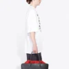 Balenciaga-trui met tekstprint, ronde hals en korte mouwen voor heren, wit 641614TJVI39040
