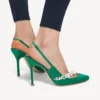 Balenciaga voor dames | Manolo Blahnik slingback in de kleur ‘grass’