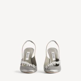 Balenciaga voor dames | Manolo Blahnik slingback in grijs plume