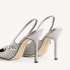 Balenciaga voor dames | Manolo Blahnik slingback in grijs plume