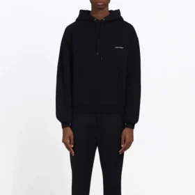 Balenciaga voor heren, borst, wit, zwart, klein logo, zwart, 556145TYK271000