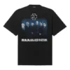 Balenciaga voor heren met Rammstein-bandmotief, crossover, korte mouwen, zwart 651795TLV511000