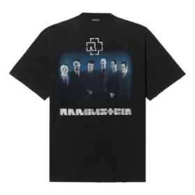 Balenciaga voor heren met Rammstein-bandmotief, crossover, korte mouwen, zwart 651795TLV511000
