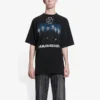 Balenciaga voor heren met Rammstein-bandmotief, crossover, korte mouwen, zwart 651795TLV511000