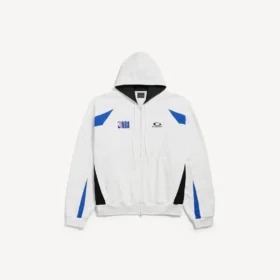 Balenciaga voor heren | NBA-samenwerking: oversized Hoodie met ritssluiting in wit/multicolor
