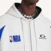 Balenciaga voor heren | NBA-samenwerking: oversized Hoodie met ritssluiting in wit/multicolor
