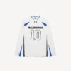 Balenciaga voor heren | NBA-samenwerking: oversized T-shirt met lange mouwen in wit/meerkleurig