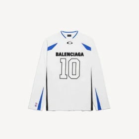 Balenciaga voor heren | NBA-samenwerking: oversized T-shirt met lange mouwen in wit/meerkleurig