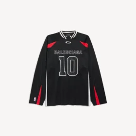 Balenciaga voor heren | NBA-samenwerking: oversized T-shirt met lange mouwen in zwart/multicolor