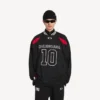 Balenciaga voor heren | NBA-samenwerking: oversized T-shirt met lange mouwen in zwart/multicolor