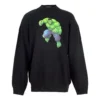 Balenciaga x Marvel katoenen sweatshirt met Hulk-print, boxy pasvorm en ronde hals “Zwart” 671125TLV581000