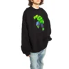 Balenciaga x Marvel katoenen sweatshirt met Hulk-print, boxy pasvorm en ronde hals “Zwart” 671125TLV581000