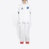 Balenciaga x NASA Crossover Space-print heren-T-shirt met lange mouwen en ronde hals, wit 662496TKVD79040