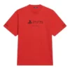 Balenciaga x PlayStation Crossover FW21 PS5 met alfabetisch geometrisch patroon, korte mouwen, unisex, rood 651795TKVF36552