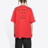 Balenciaga x PlayStation Crossover FW21 PS5 met alfabetisch geometrisch patroon, korte mouwen, unisex, rood 651795TKVF36552