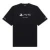 Balenciaga x PlayStation-samenwerking: PS5-shirt met alfabetisch geometrisch patroon, korte mouwen, unisex, zwart 651795TKVF31070