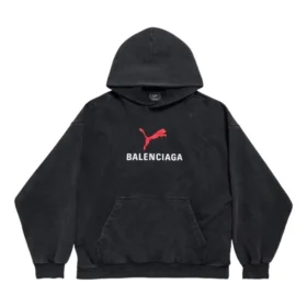 Balenciaga x Puma Hoodies, medium pasvorm, “Black Faded”, 767877TTVA41041