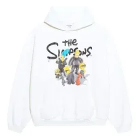 Balenciaga x THE SIMPSONS katoenen Hoodie met wijde pasvorm “White” 675003TLVG89016