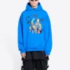 Balenciaga x THE SIMPSONS katoenen Hoodie, wijde pasvorm “Blue” 674986TLVG84210