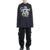 Balenciaga x THE SIMPSONS T-shirt met lange mouwen, Large Fit “Black” 681046TLVG70100