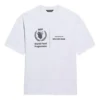 Balenciaga x WFP 1e generatie crossover-print met logo, ronde hals, pullover met korte mouwen, grijs, heren 612966THV841167